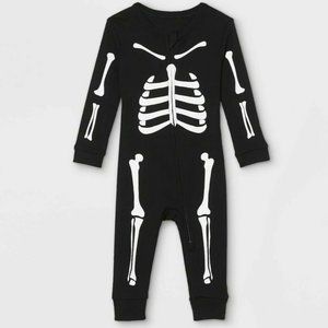 Baby Boys Girls Halloween SKELETON Cotton Sleeper Size 3/6 mo 6/9 mo NWT Target
